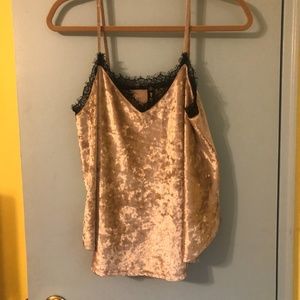 Design Lab Crushed Velvet Cami